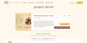 Card describing Polish Aliyah Passport Project